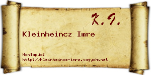 Kleinheincz Imre névjegykártya